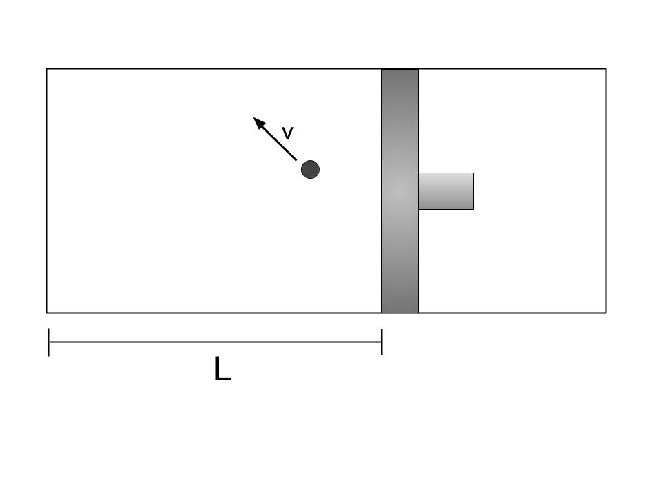 A piston with q single gas particle